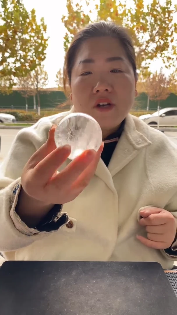 未镶嵌珠宝半成品水晶白水晶球D648