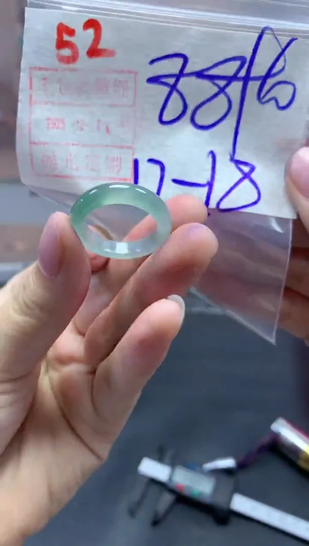 未镶嵌定制翡翠戒圈17-18#98毛货需精细抛光