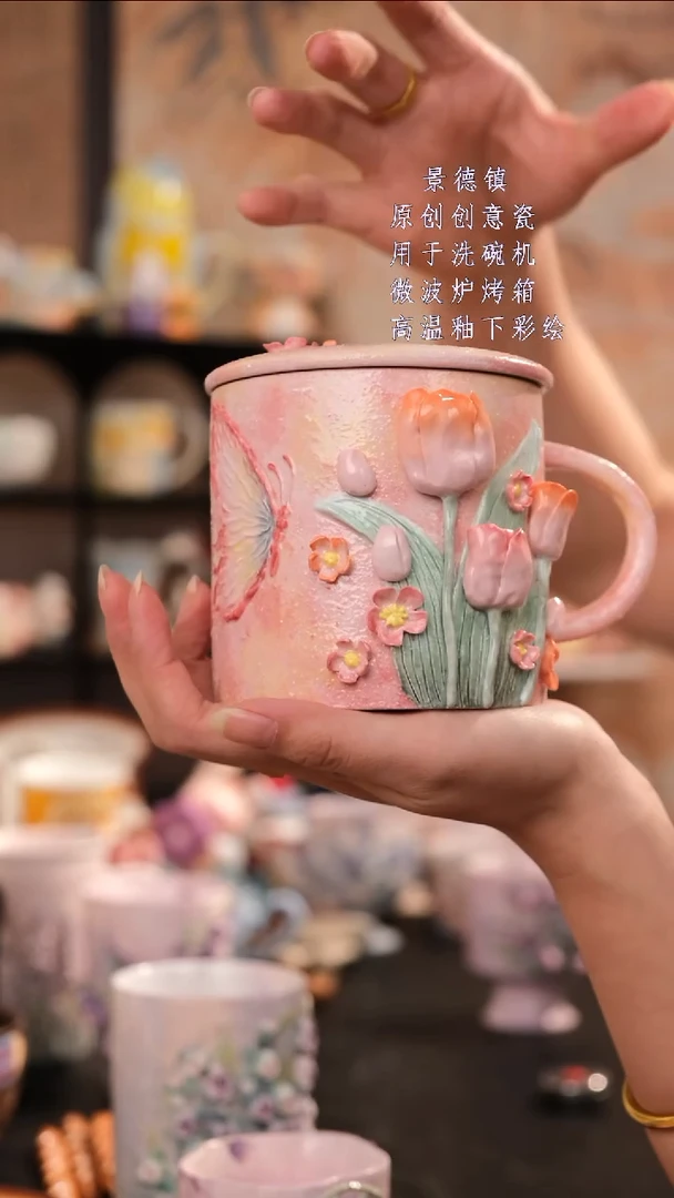 摆件景德镇手工手绘设计师款