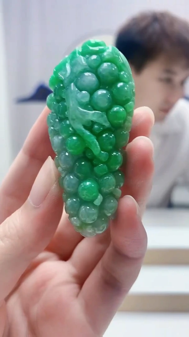 未镶嵌定制翡翠4868zm-毛货挂件葡萄11