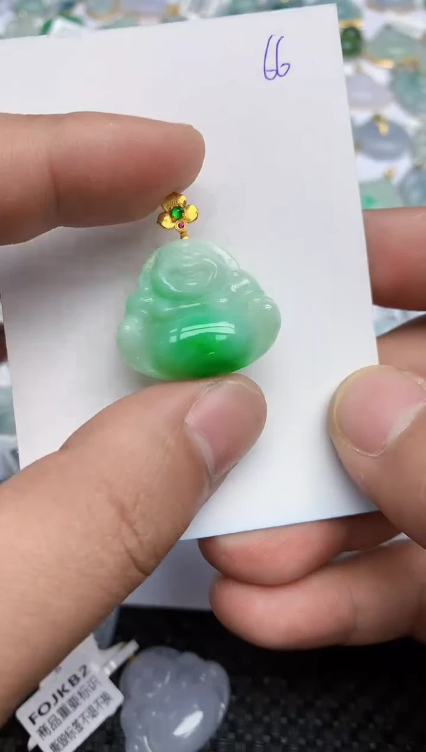 【闪购商品】翡翠颈饰18K金镶嵌天然翡翠A货