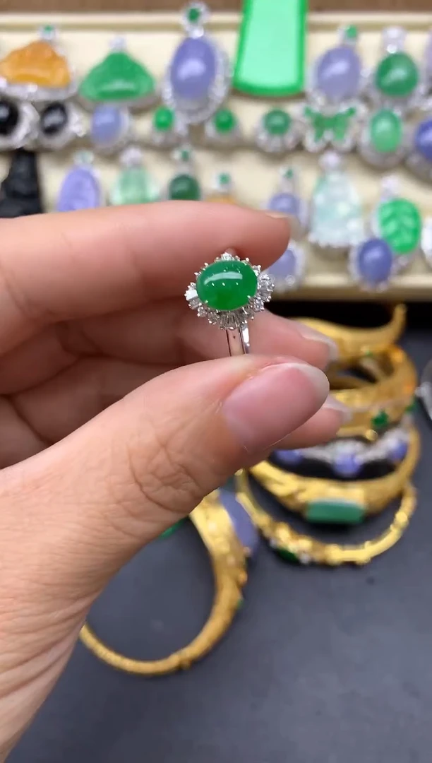 【闪购商品】翡翠戒指18K金镶嵌570-中国好珍宝