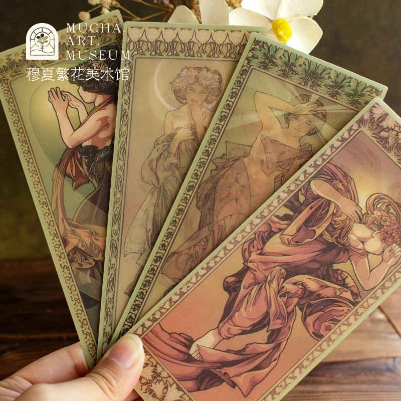 穆夏繁花美术馆文创光栅明信片盲盒周边送朋友生日礼物