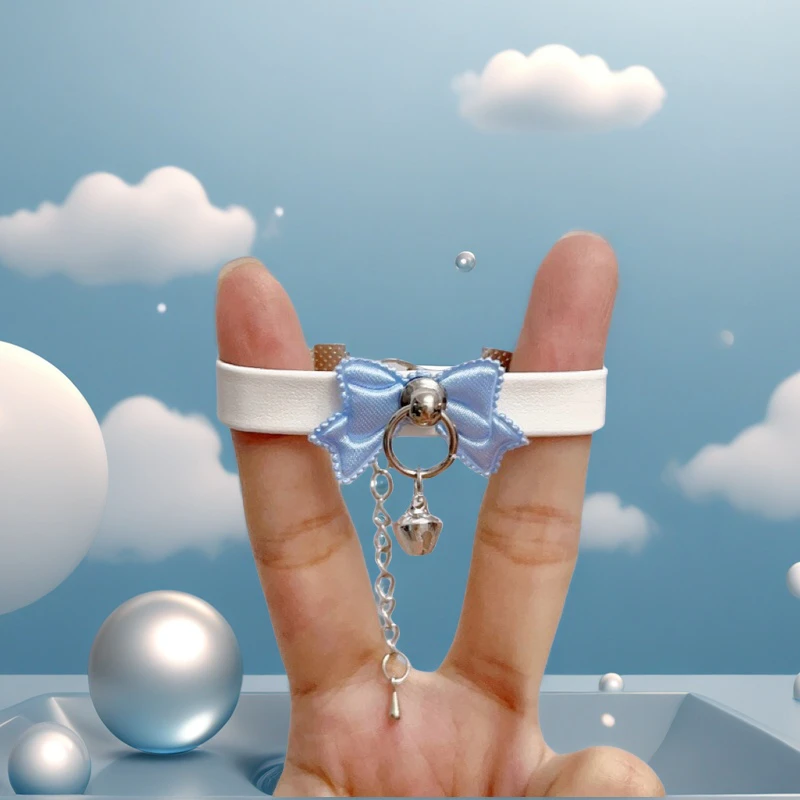 20cm棉花娃娃铃铛项链项圈甜美风公主超可爱多巴胺蝴蝶结平价配饰