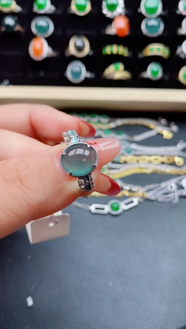 【闪购商品】翡翠戒指银S925镶嵌508550