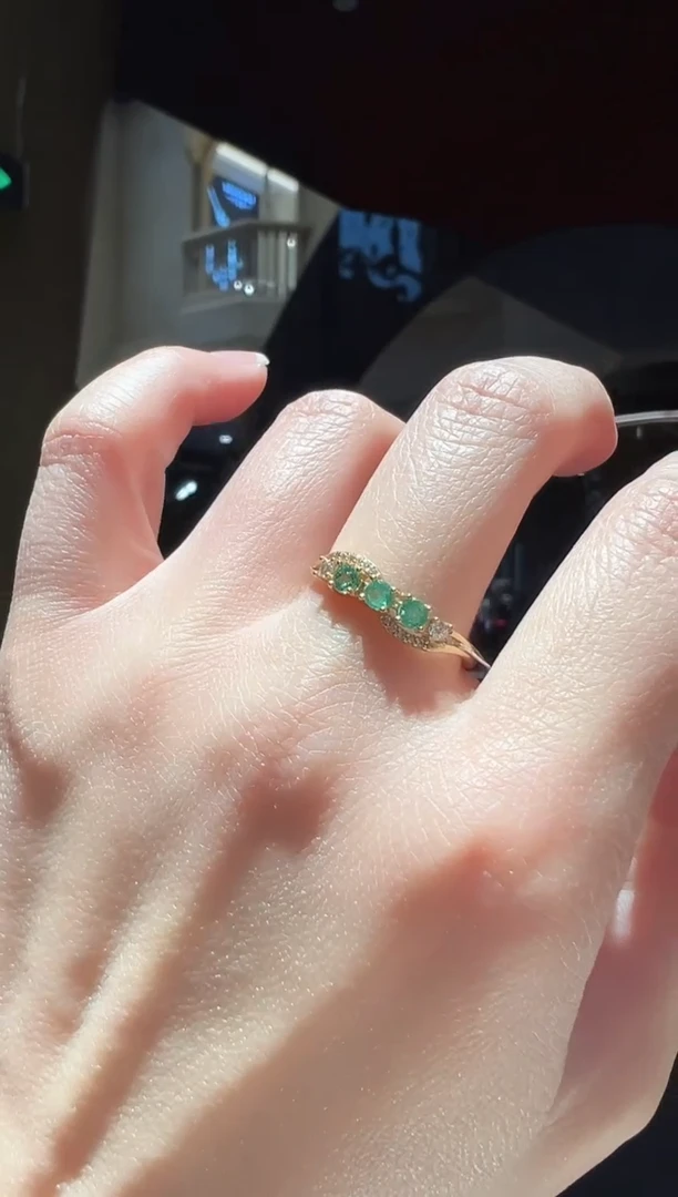 【闪购商品】祖母绿戒指银S925镶嵌44】多样性发其一