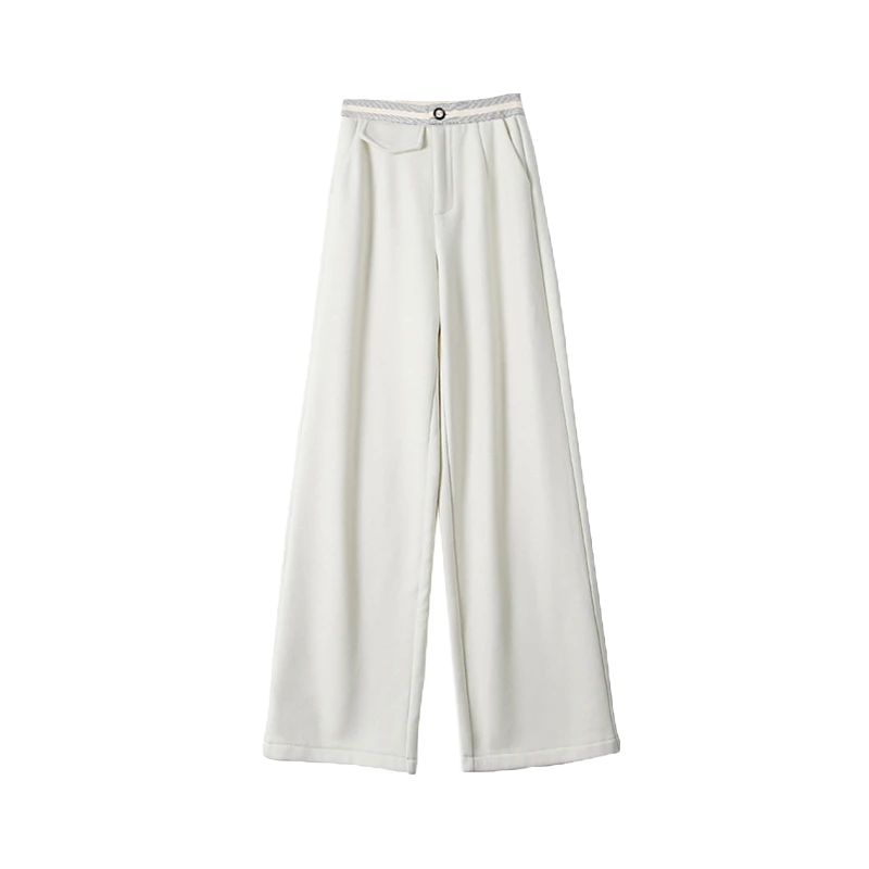 CELLENDI*11小香风字母腰封加绒加厚高腰阔腿裤垂感直筒裤01795