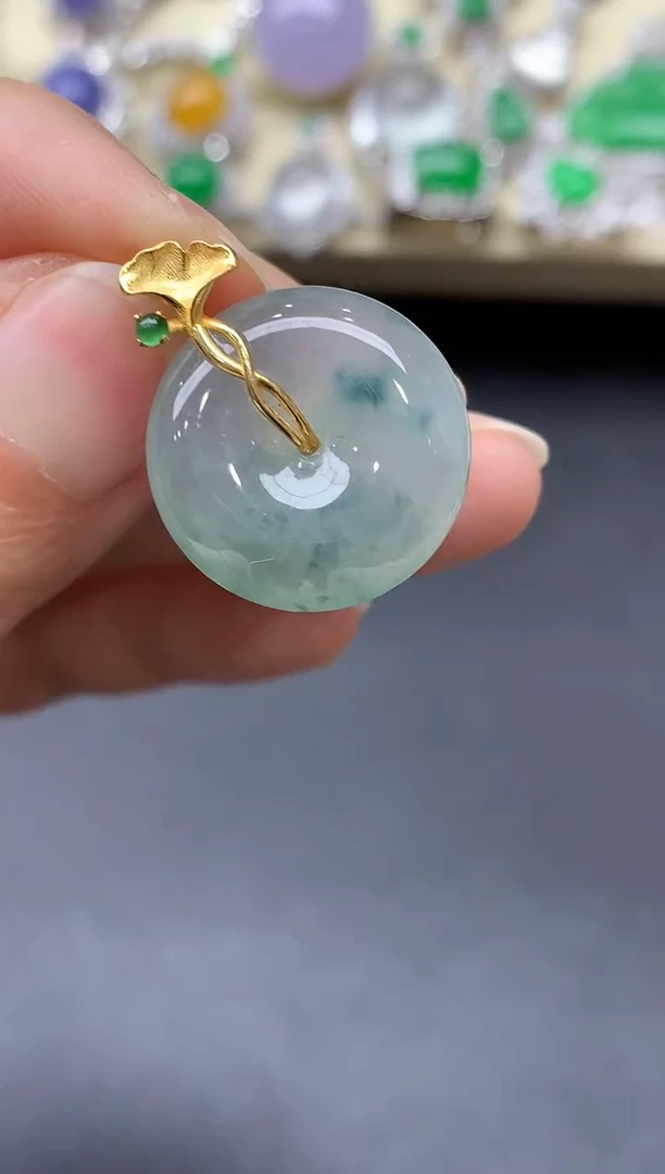 颈饰18K金镶嵌翡翠286-中国好珍宝