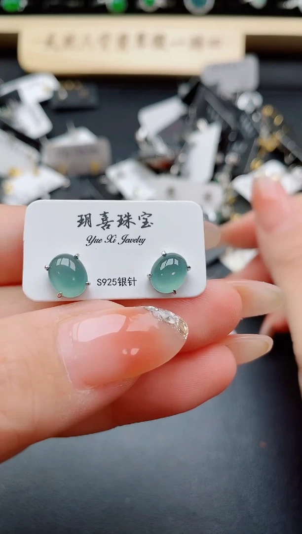 银S925镶嵌戒指翡翠1