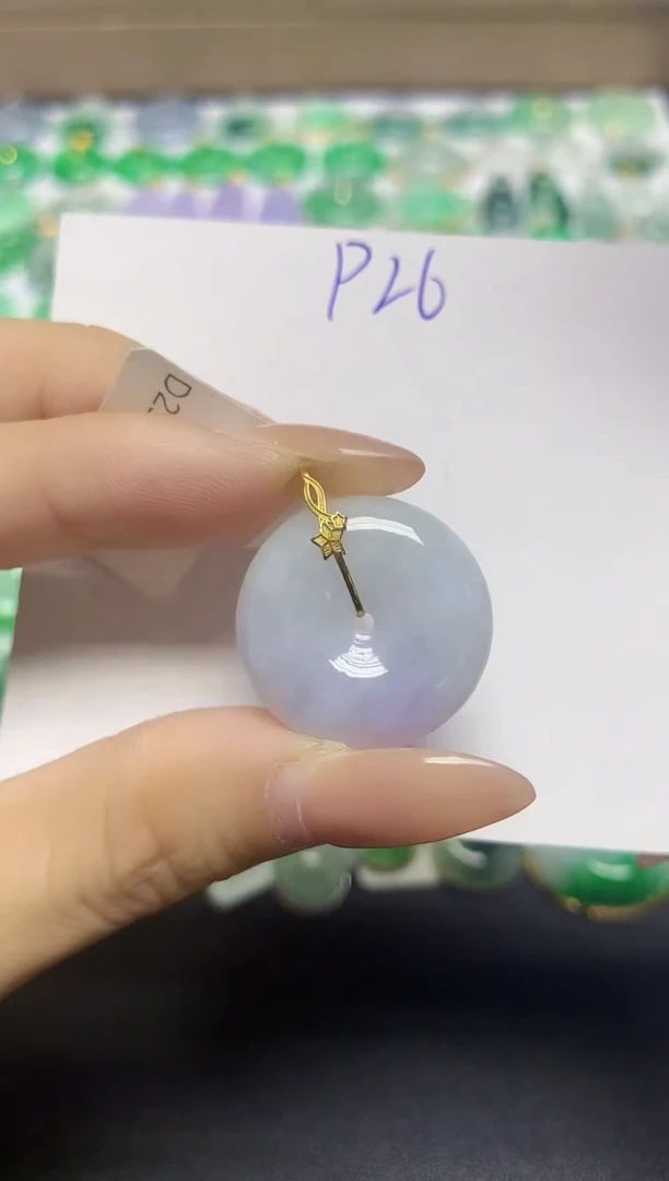 颈饰18K金镶嵌翡翠天然缅甸翡翠A货翡翠百元以上9元证书费自理