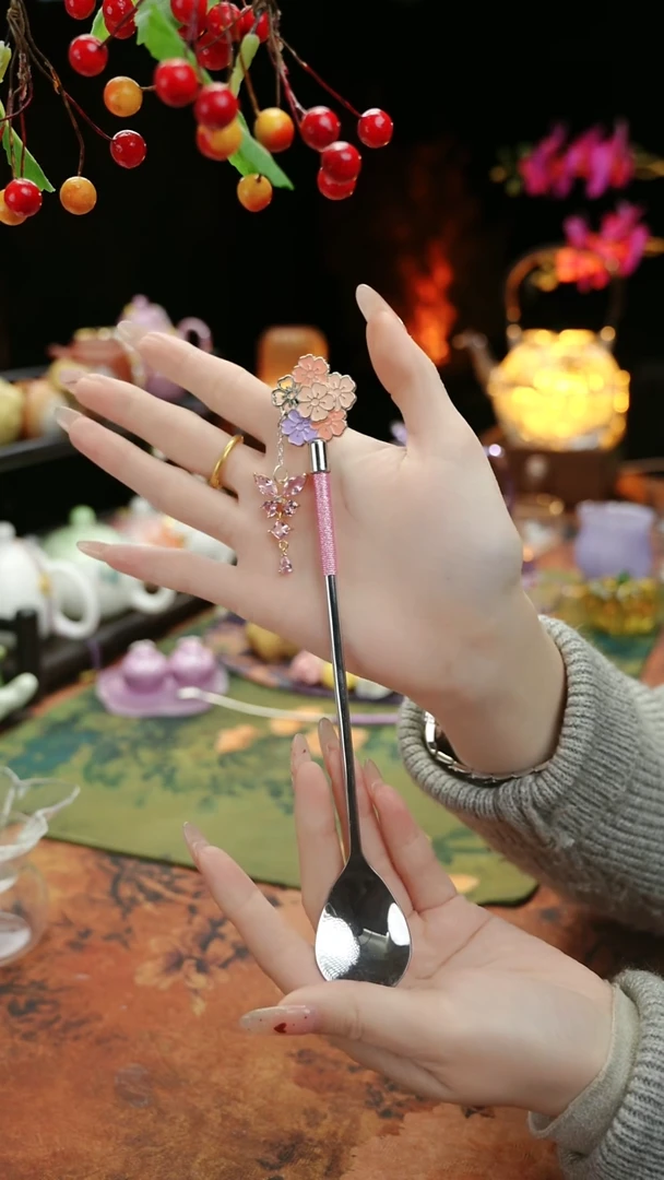 【闪购商品】粉色手工咖啡勺茶勺