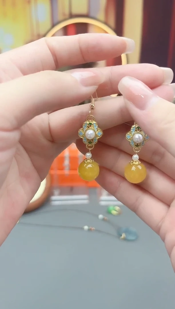 银S925镶嵌耳钉玛瑙/玉髓330