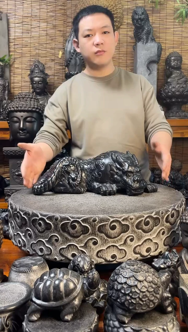 石材45趴吸水兽天然青石雕刻