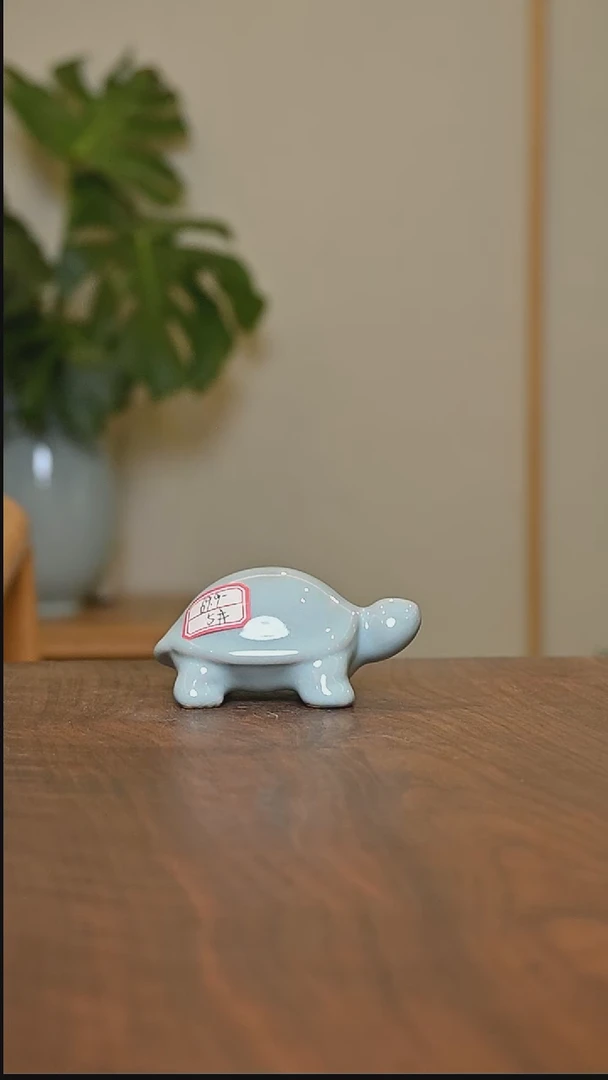 5# 天青釉 小乌龟摆件 微瑕