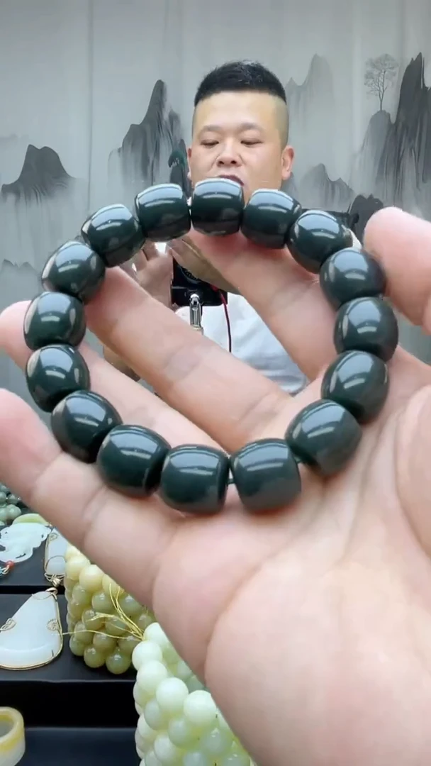 和田玉未镶嵌颈饰多样性发货拍一发一卡14直切深蓝