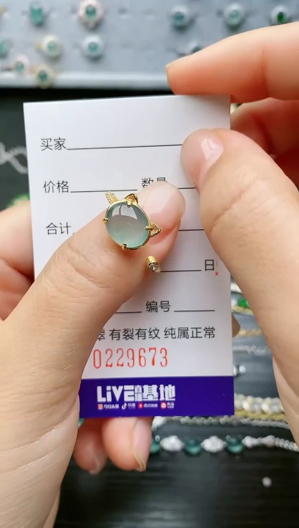 【闪购商品】翡翠戒指银S925镶嵌9673