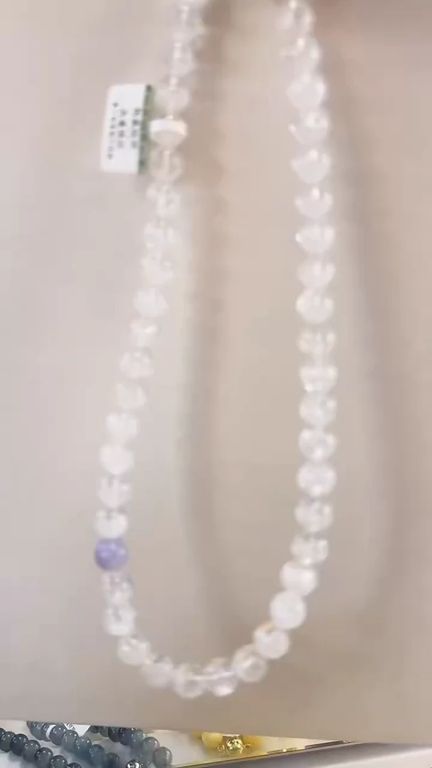 未镶嵌岫玉项链白幽灵项链