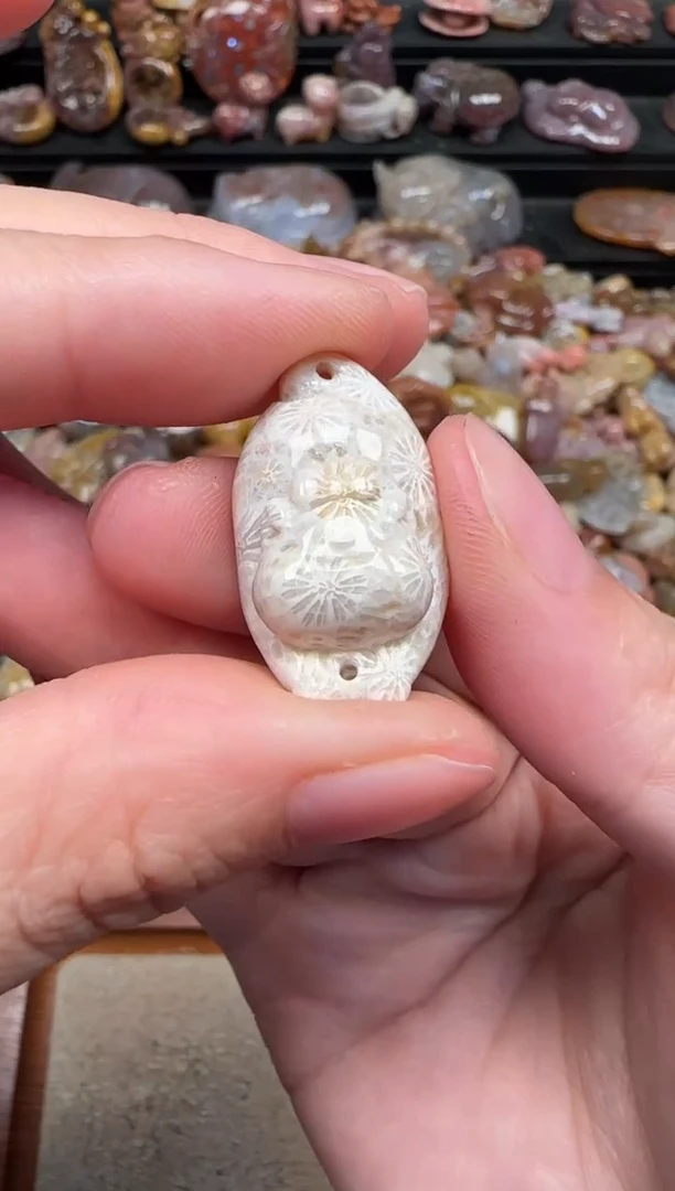 颈饰未镶嵌硅化珊瑚（珊瑚玉）764