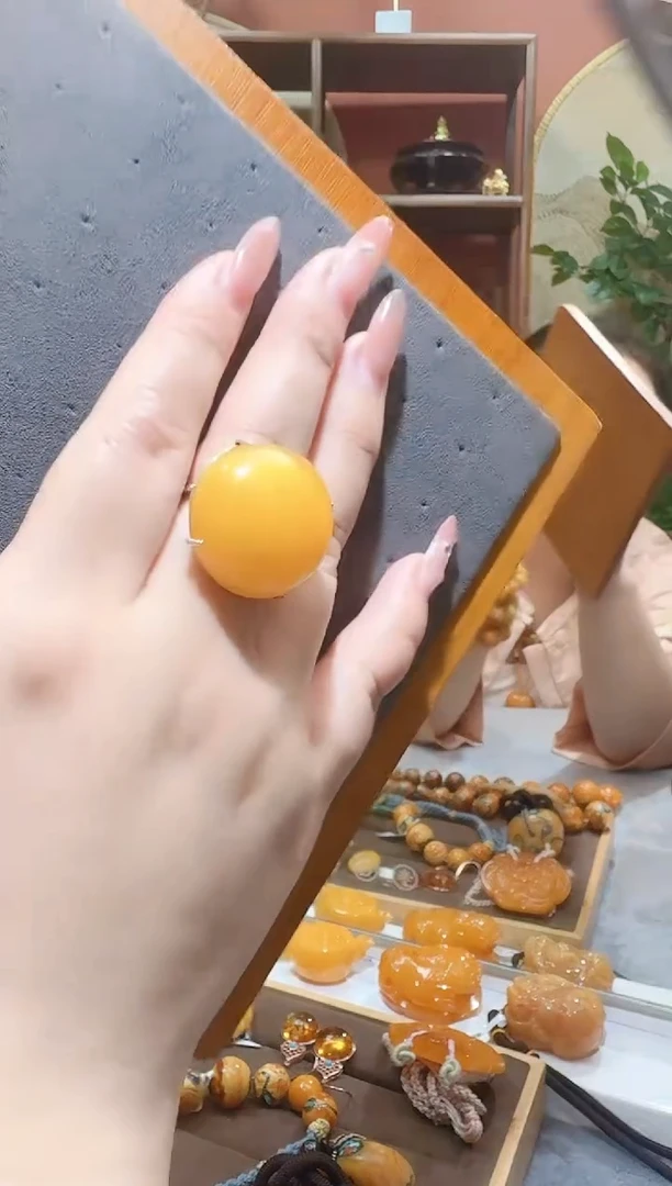 蜜蜡颈饰银S925镶嵌3167天然蜜蜡珠宝奇石全都保真
