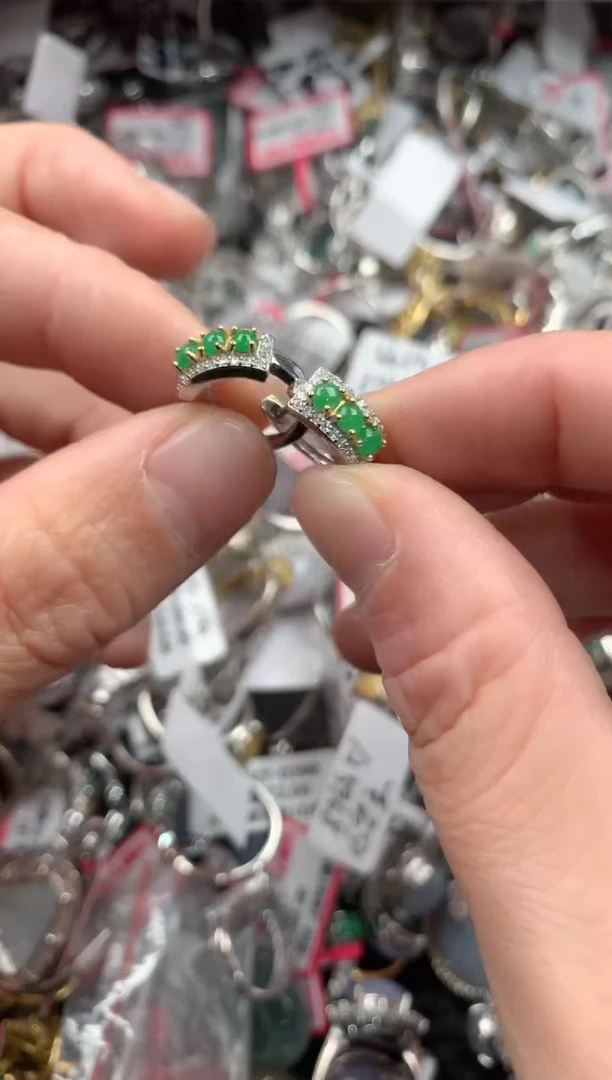 银S925镶嵌戒指翡翠333   10