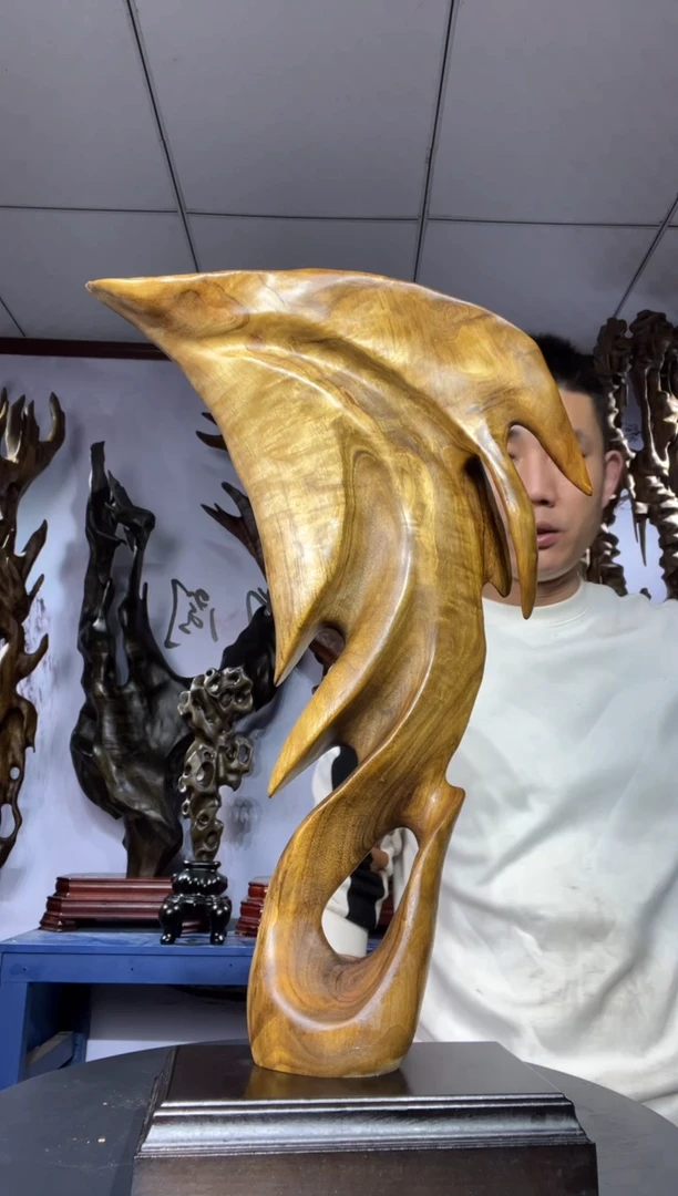 金丝楠木雕款胖****活金丝楠木工艺品摆件