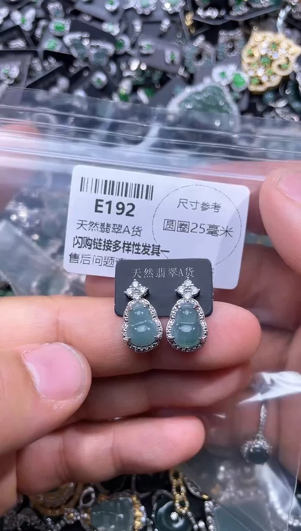 【闪购商品】翡翠颈饰未镶嵌E192耳钉