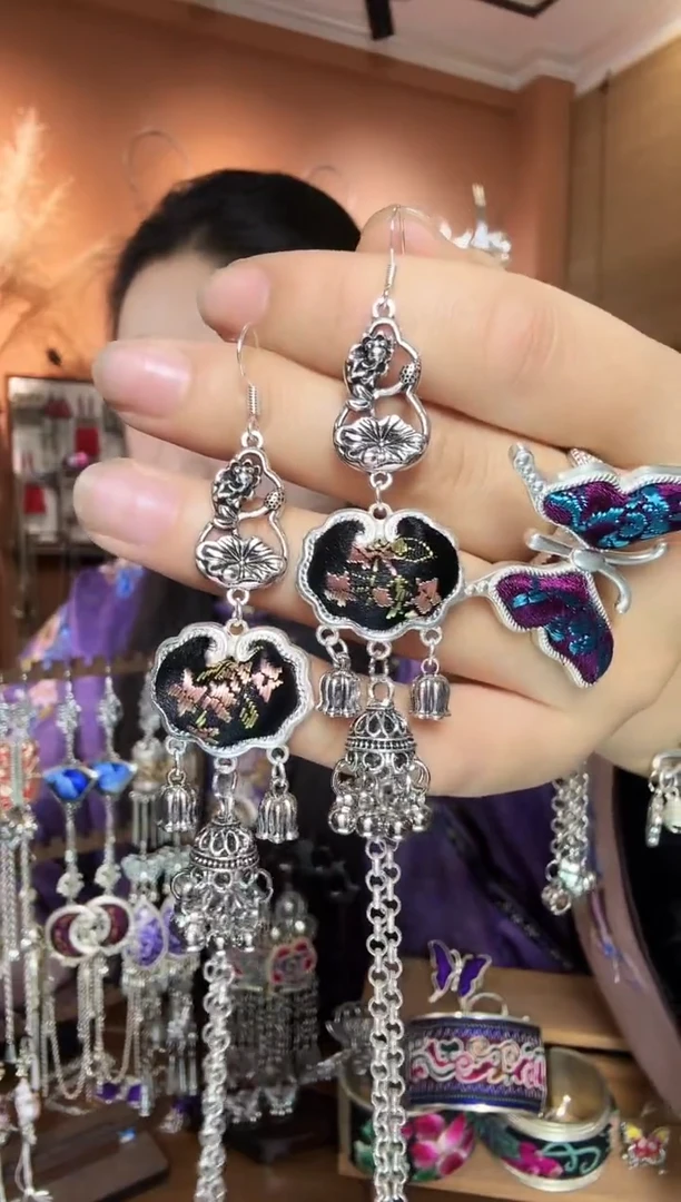 刺绣纯手工民族风耳环