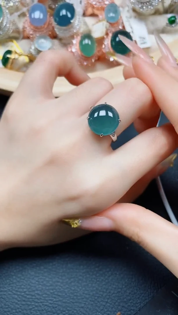 【闪购商品】翡翠戒指银S925镶嵌翡翠