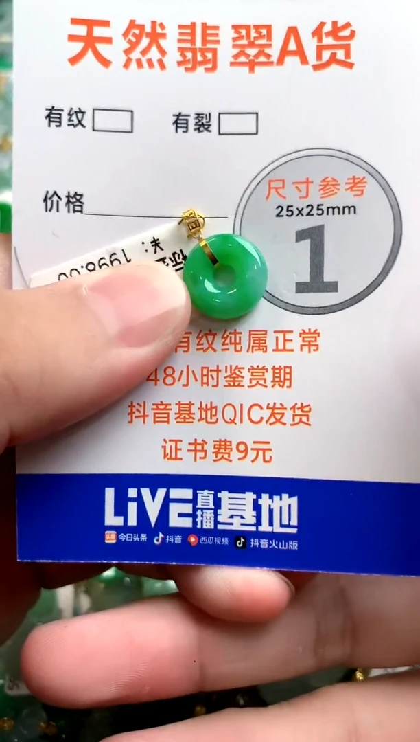 颈饰18K金镶嵌翡翠0818461089