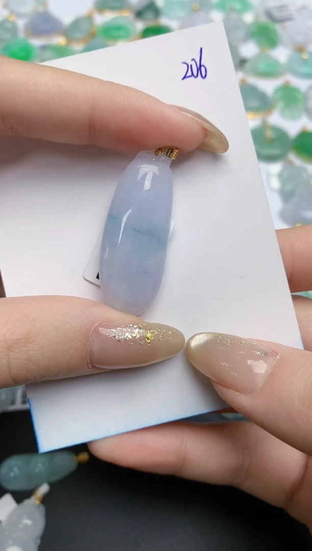 【闪购商品】翡翠颈饰18K金镶嵌天然缅甸翡翠A货