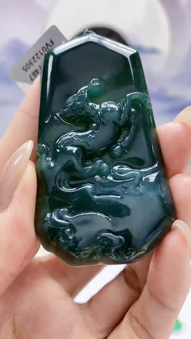 定制翡翠未镶嵌0405MM-毛货挂件8