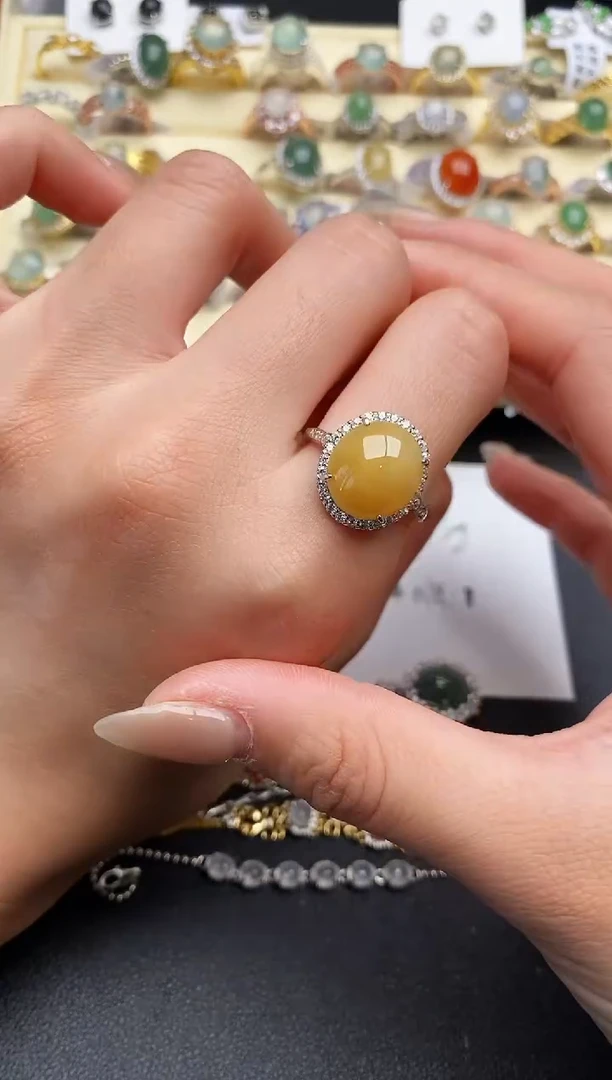 【闪购商品】翡翠戒指银S925镶嵌33333333+4