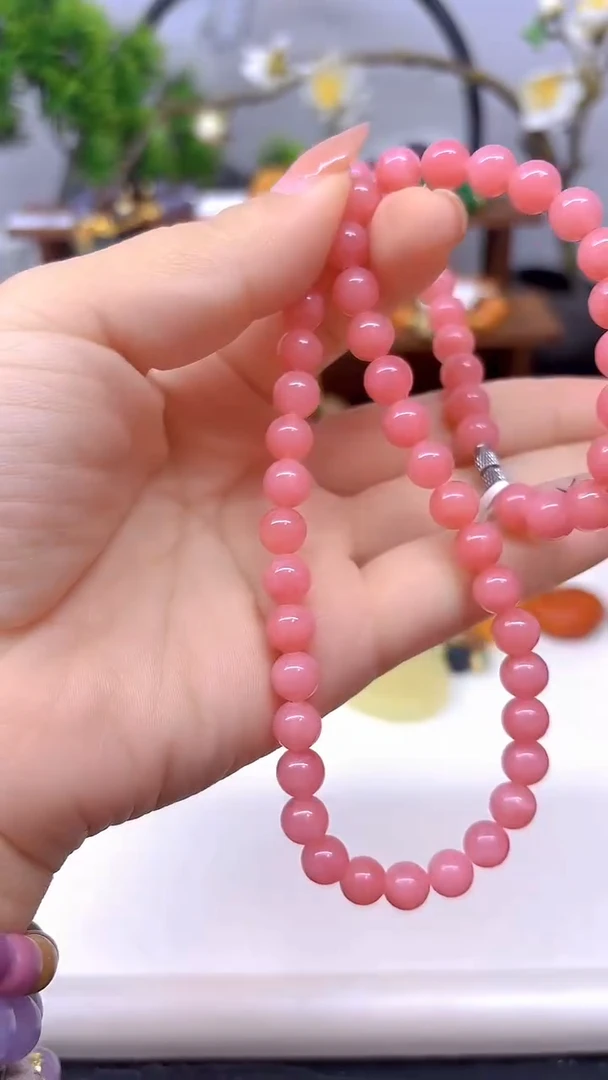 菱锰矿（红纹石）未镶嵌颈饰X614