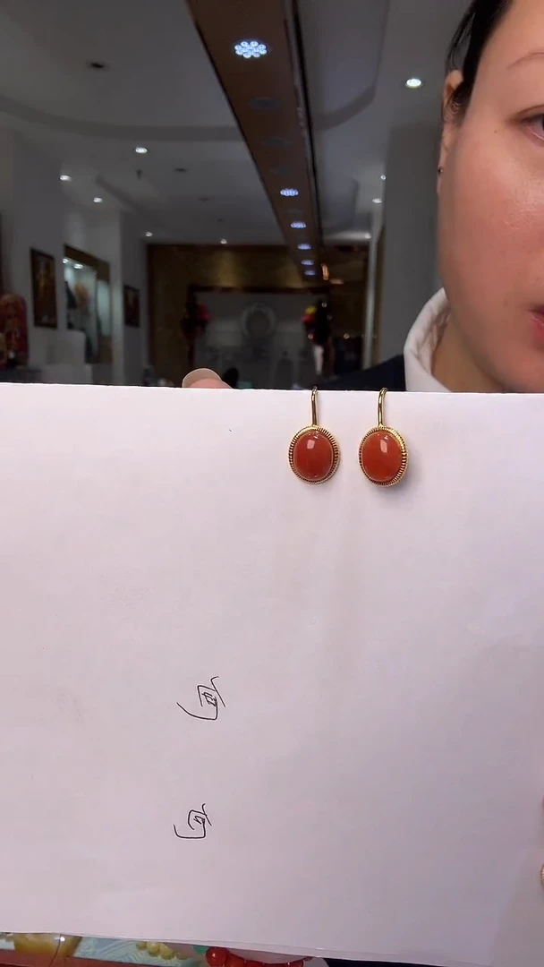 银S925镶嵌南红玛瑙耳饰南红耳环