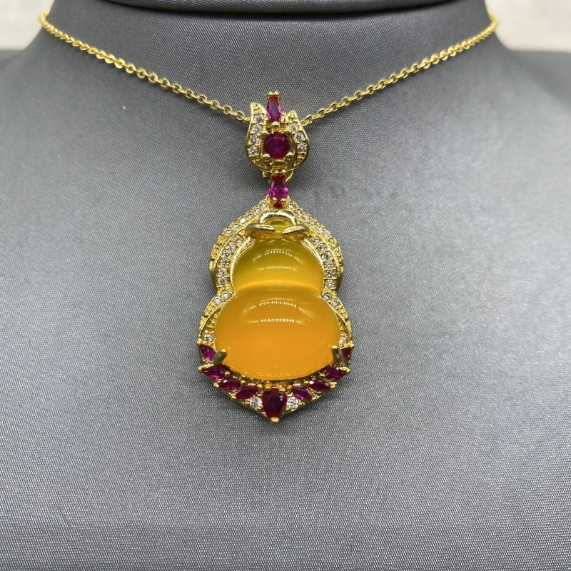 【落日熔金 流光照人】黄吊坠DMJ15908