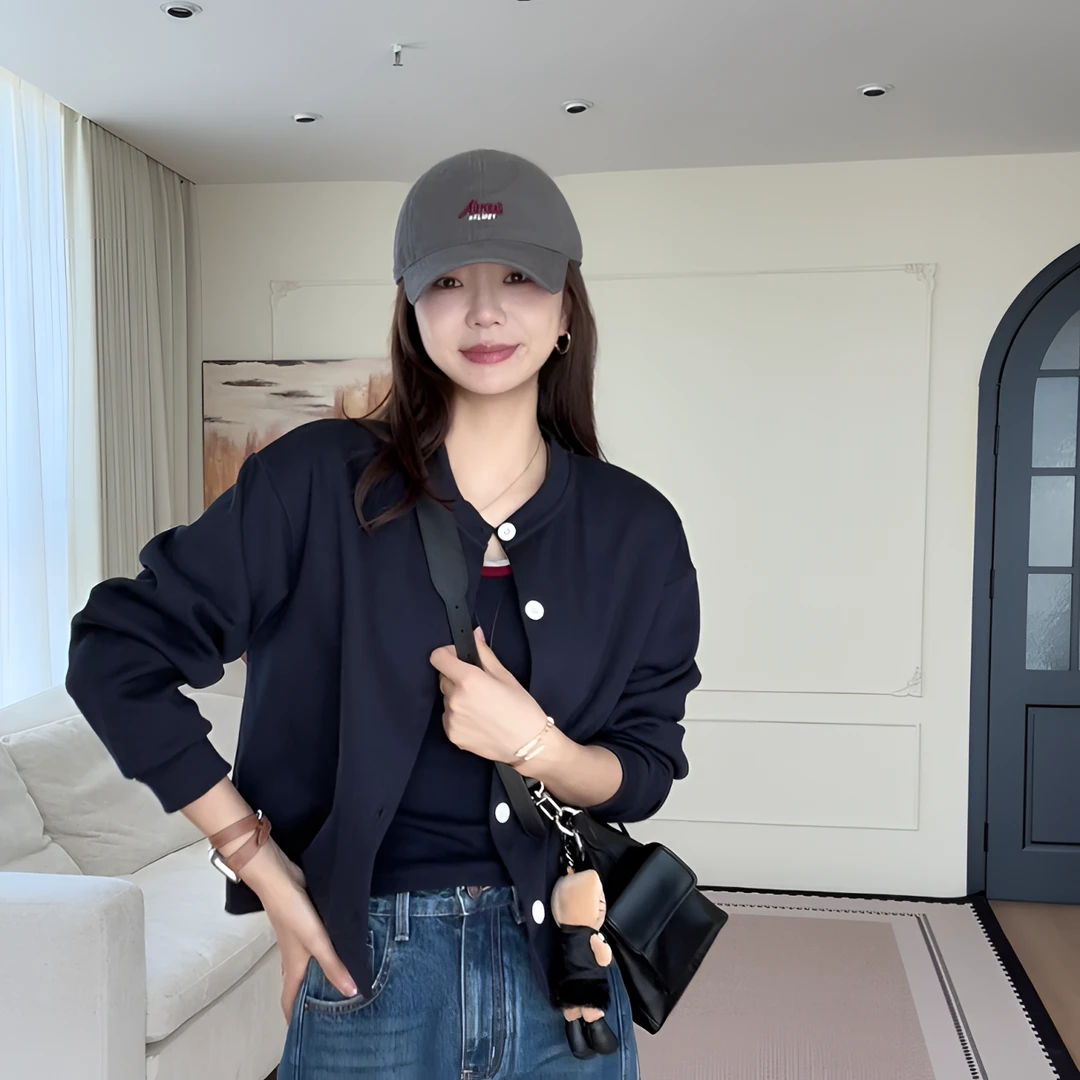 【余欢欢】秋季简约百搭通勤风单排扣小外套-YHW50674