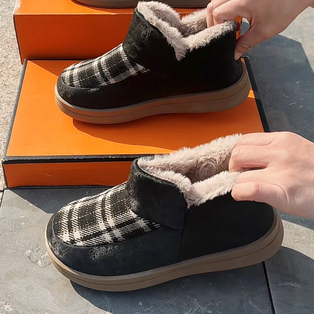 2025新款高帮棉鞋女款妈妈厚底鞋防滑女士雪地靴软底保暖休闲棉靴