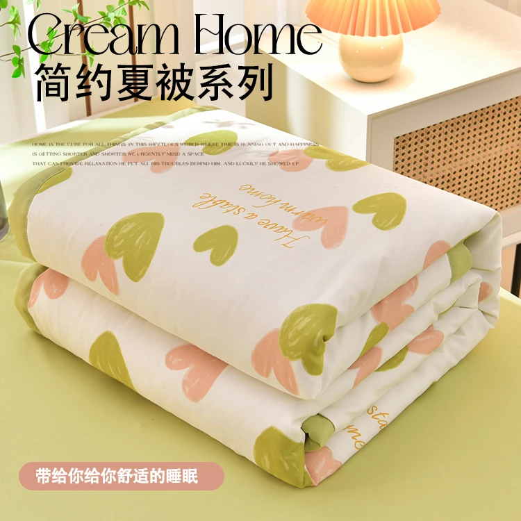2025年新款夏被亲肤印花宿舍简约夏凉被学生宿舍可机洗舒适空调被