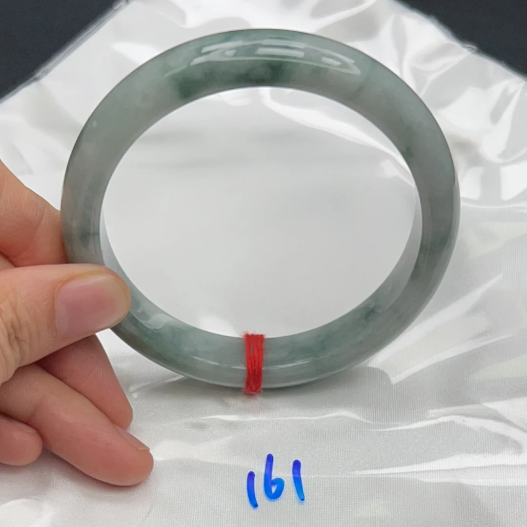 【圈口58~60】缅甸A货翡翠手镯天然玉镯女款晴水底飘花手镯880-161