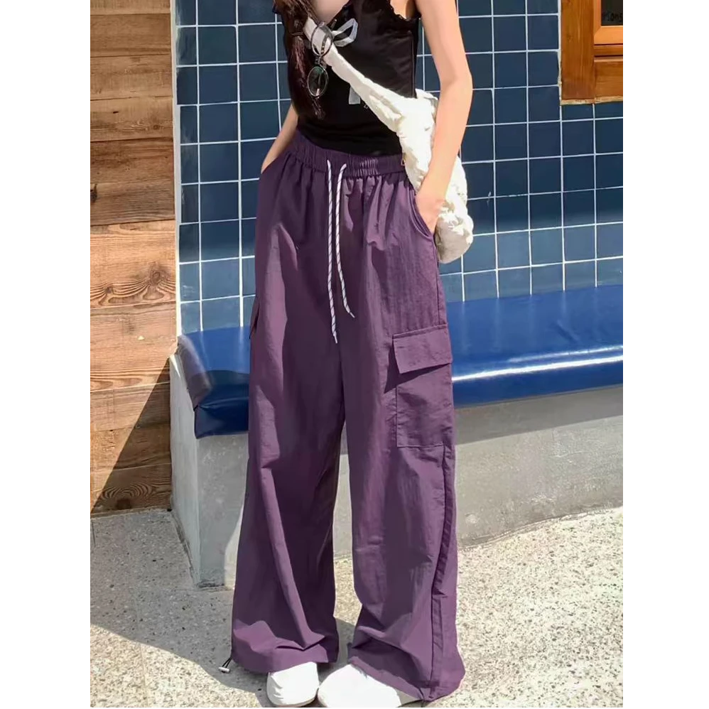 新款七色高级酷帅风美式运动速干裤设计时尚工装阔腿裤