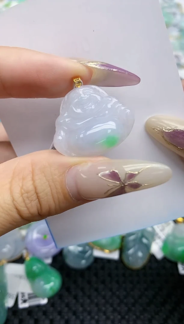 翡翠挂件18K金镶嵌170   天然翡翠A货