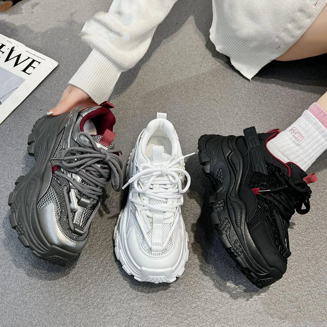 女款2025年新款ins风早春秋季爆款小个子增高厚底女鞋休闲运动鞋