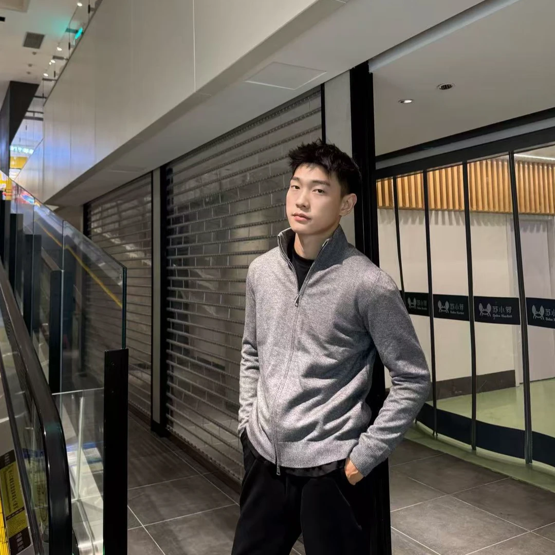【D哥】莫代尔棉开衫毛衣半高领外套老钱风百搭休闲时尚简约外套