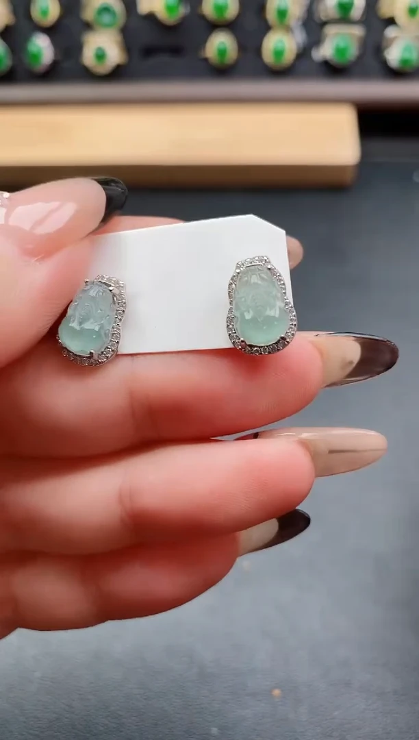 银S925镶嵌戒指翡翠1