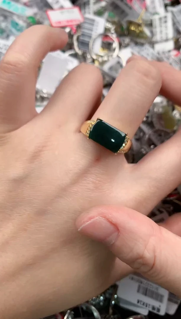 银S925镶嵌戒指翡翠4444      2