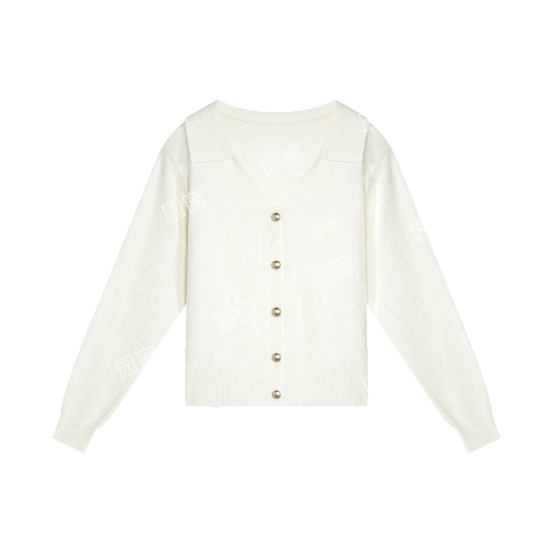 7081时尚气质设计感刺绣针织上衣8108