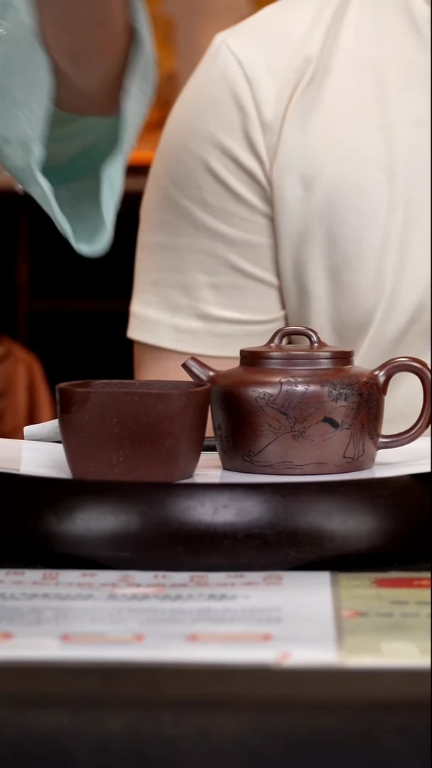 茶壶紫砂ZKN32镜瓦复兴窑烧 340cc