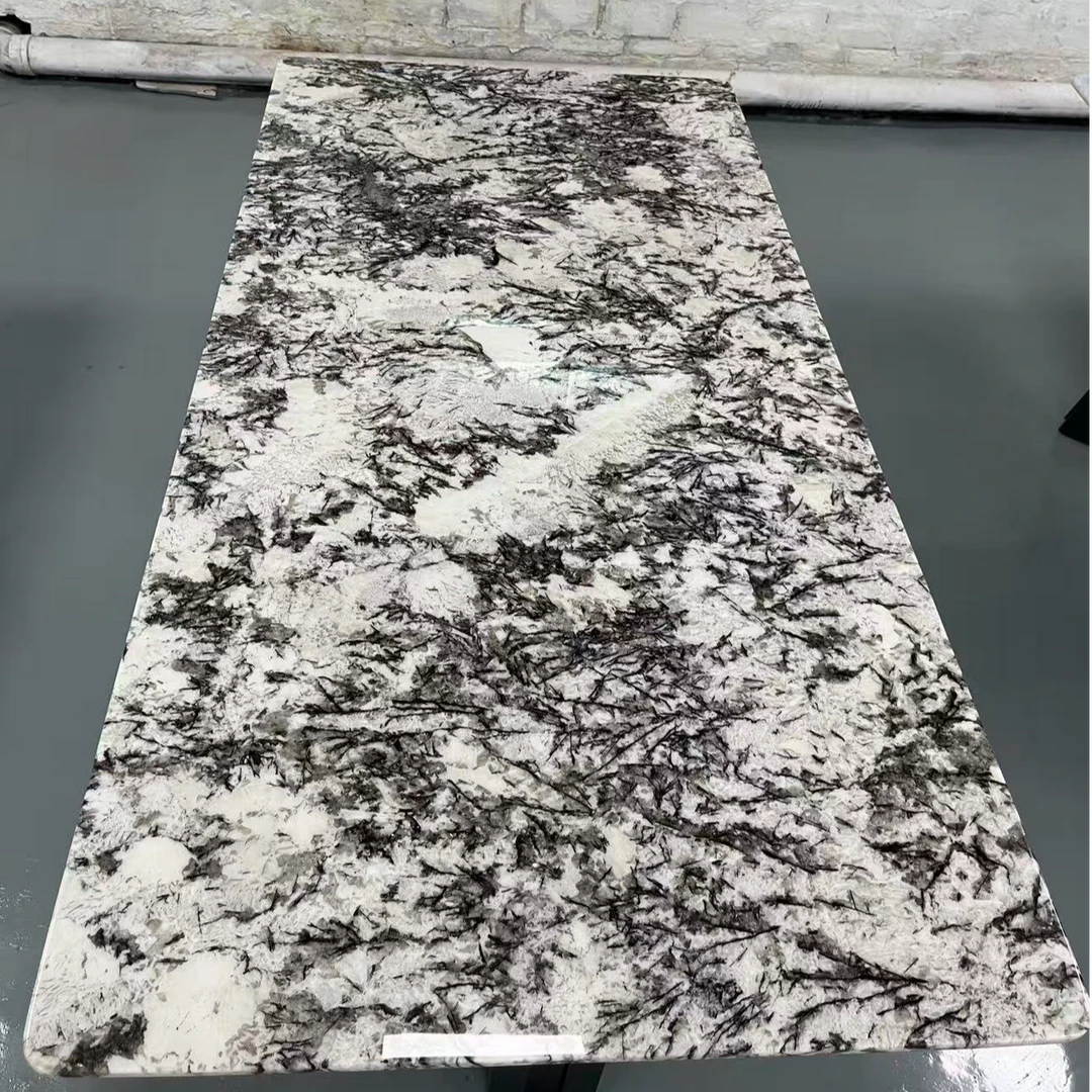 简约风天然铂金钻奢石餐桌方形意式餐桌桌椅圆形桌子圆桌客厅