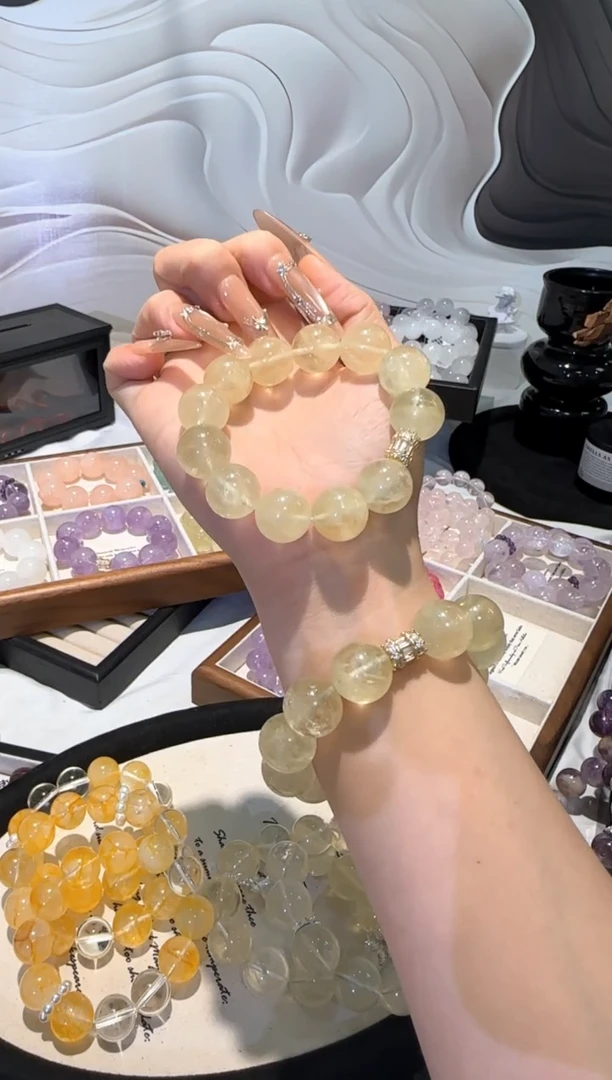 未镶嵌手串水晶柠檬黄