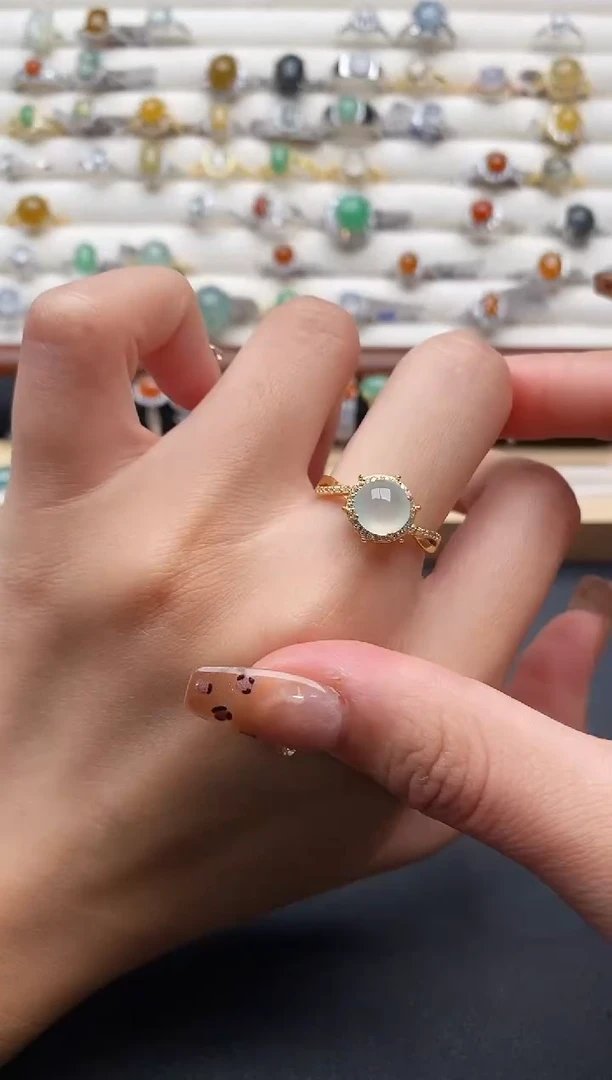 银S925镶嵌戒指翡翠6666666+2